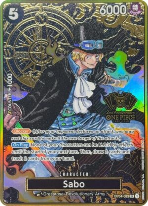sabo (one piece japanese version 2nd anniversary set) one piece promotion cards (op pr)